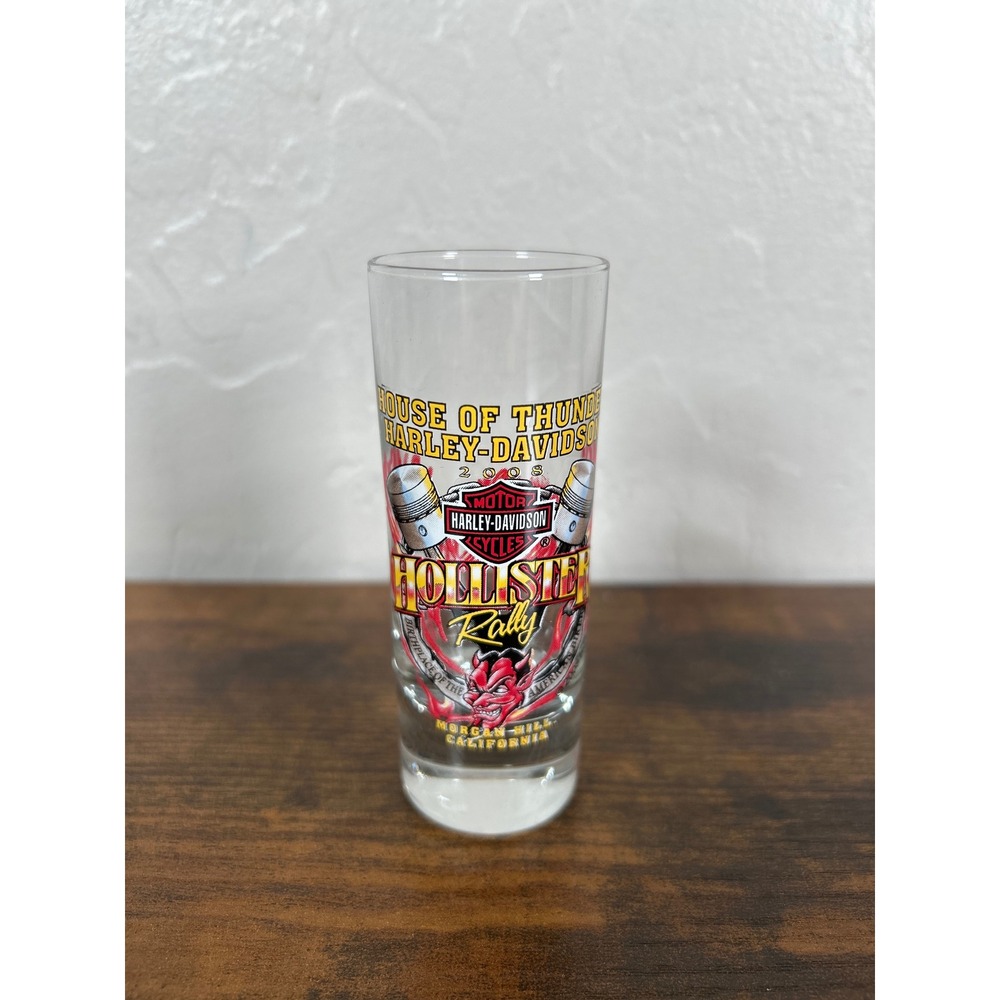 Harley-Davidson 2008 Hollister Rally House of Thunder Shooter Shot Glass Clear